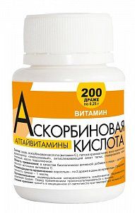 Аскорбиновая кислота драже 200 шт. Алтайвитамины