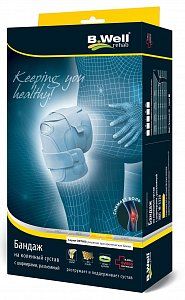 B.Well Бандаж на коленный сустав W-3320 р.L серый