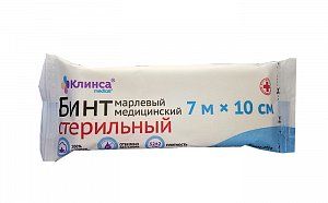 Бинт стерильный 7 м x 10 см Клинса
