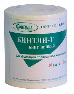 Бинтли-Т бинт липкий 10смx15м рулон