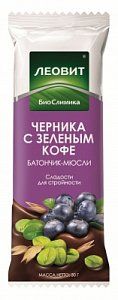 Биослимика Батончик Черника и Зеленый кофе 30 г