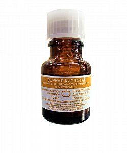 Борная кислота раствор для наружного применения спиртовой 3% флакон 10 мл