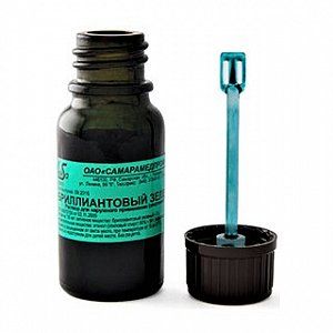Бриллиантовый зеленый 1% 10 мл раствор для наружного применения спиртовой полимерный флакон с помазком