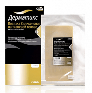 Дерматикс 13х25см повязка силиконовая тканевая