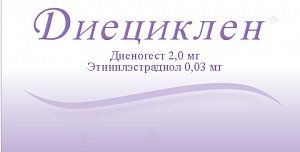 Диециклен таблетки покрытые пленочной оболочкой 2 мг+30 мкг 63 шт.