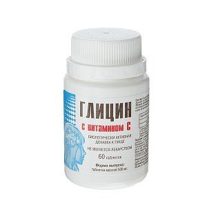 Глицин с витамином С таблетки покрытые оболочкой 500 мг 60 шт.