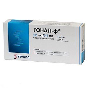 Гонал-Ф раствор для подкожного введения 22 мкг/0,5 мл (300 МЕ) в шприц-ручке 1 шт. в комплекте с одноразовами иглами для инъекций 8 шт.