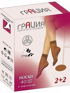 Грация носки лайкра 40den 2пар. черный