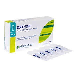 Ихтиол суппозитории ректальные 200 мг 10 шт. Stada Arzneimittel AG [Штада Арцнаймиттель]