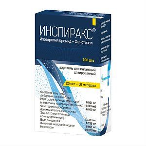Инспиракс аэрозоль для ингаляций дозированный 20 мкг+50 мкг/доза 200 доз