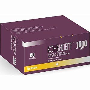 Конвилепт таблетки покрытые пленочной оболочкой 1000 мг 60 шт.