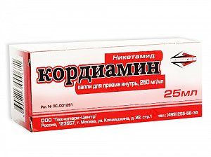 Кордиамин капли для приема внутрь 25% флакон 25 мл Технопарк-Центр