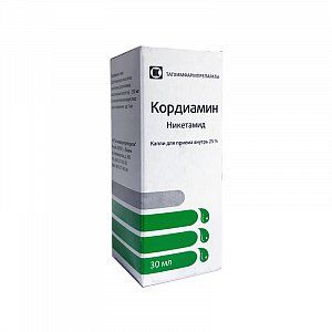 Кордиамин капли для приема внутрь 25% флакон 30 мл Татхимфармпрепараты