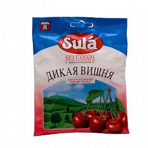 Леденцы Зула (Sula) дикая вишня 60г б/сах