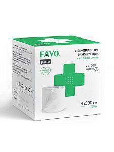 Лейкопластырь 4 см х 500 см на тканевой основе Favo