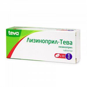 Лизиноприл-Тева таблетки 5 мг 30 шт.