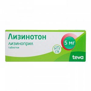 Лизинотон таблетки 5 мг 28 шт. Лизинотон таблетки 5 мг 28 шт.