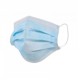 Маска защитная нестерильная трехслойная на резинке 50 шт. Китай