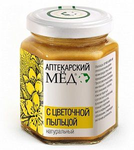 Мед аптекарский с цветочной пыльцой 250 г