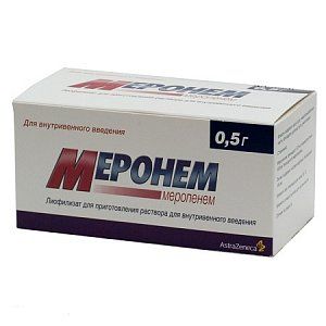 Меронем порошок для приготовления раствора для инъекций 0,5 г 1 шт.