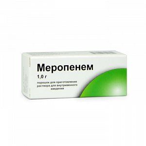 Меропенем порошок для приготовления раствора для внутривенного введения 1 г флакон 1 шт. Интерфарма