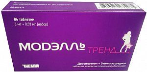 Модэлль Тренд таблетки покрытые пленочной оболочкой 3 мг+0,02 мг 84 шт.