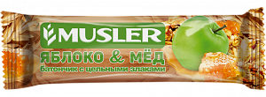 Musler Батончик Мюсли Яблоко-Мед с цельными злаками 30 г