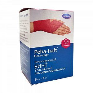 Peha-haft Бинт эластичный самофиксирующийся 4 м х 8 см Красный